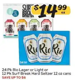 Winn Dixie Rio Lager or Light / Surf Break Hard Seltzer offer