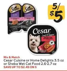Winn Dixie Cesar Cuisine or Home Delights or Sheba Wet Cat Food offer