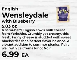 Sunset Foods English Wensleydale with Blueberry offer