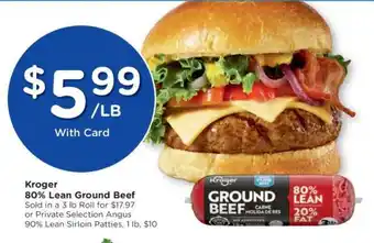 Kroger Kroger 80% Lean Ground Beef offer