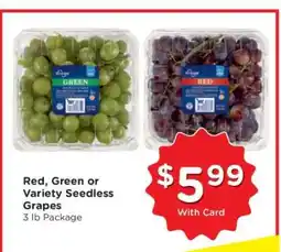 Kroger Red, Green or Variety Seedless Grapes offer