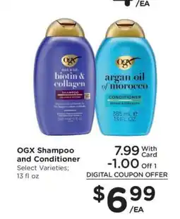 Kroger OGX Shampoo and Conditioner offer