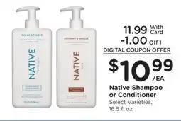 Kroger Native Shampoo or Conditioner offer