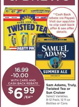 Kroger Sam Adams, Truly, Twisted Tea or Sun Cruiser offer