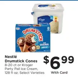 Kroger Nestlé Drumstick Cones or Kroger Party Pail Ice Cream offer