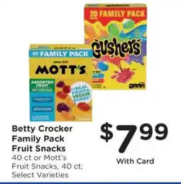 Kroger Betty Crocker Family Pack Fruit Snacks offer