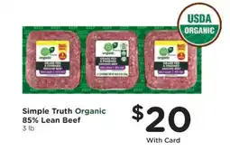 Kroger Simple Truth Organic 85% Lean Beef offer