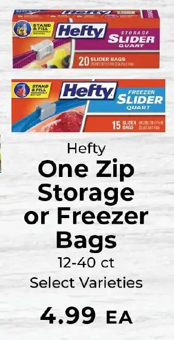 Sunset Foods Hefty one zip storage or freezer bags offer