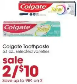 Giant Eagle Colgate Toothpaste offer