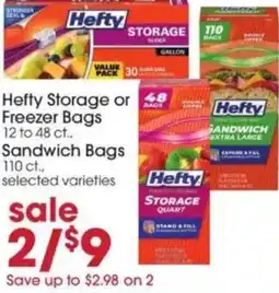 Giant Eagle Hefty Storage or Freezer Bags offer