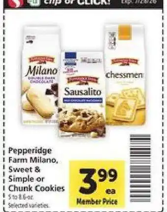 Safeway Pepperidge Farm Cookies offer