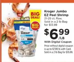 Pick'n Save Kroger Jumbo EZ Peel Shrimp offer