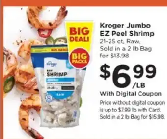 Pick'n Save Kroger Jumbo EZ Peel Shrimp offer