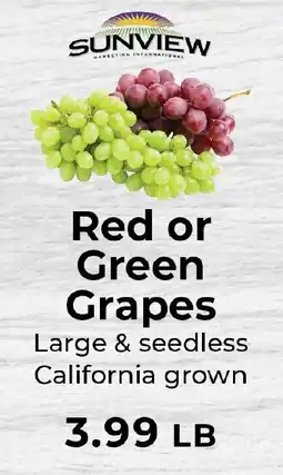 Sunset Foods Sunview red or green grapes offer