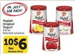 Albertsons Yoplait Original Yogurt offer