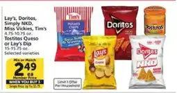 Albertsons Lay's, Doritos, Simply NKD, Miss Vickies, Tim's, Tostitos Queso or Lay's Dip offer
