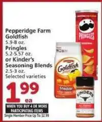 Albertsons Pepperidge Farm Goldfish, Pringles, or Kinder's Seasoning Blends offer