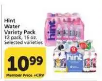 Albertsons Hint Water Variety Pack offer