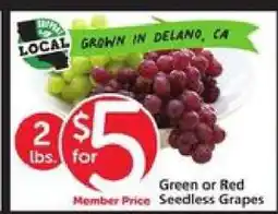 Albertsons Green or Red Seedless Grapes offer