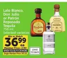 Albertsons Lalo Blanco, Don Julio or Patrón Reposado Tequila offer