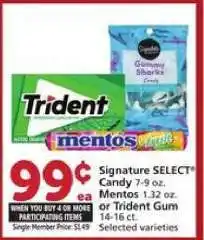 Albertsons Signature SELECT Candy or Mentos or Trident Gum offer