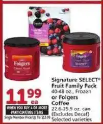 Albertsons Signature SELECT Fruit Family Pack or Folgers Coffee offer