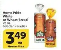 Albertsons Home Pride White or Wheat Bread offer
