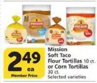 Albertsons Mission Soft Taco Flour Tortillas or Corn Tortillas offer