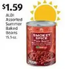 Aldi Aldi assorted summer baked beans offer