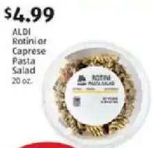 Aldi Aldi rotini or caprese pasta salad offer