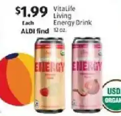 Aldi Vitalife living energy drink offer