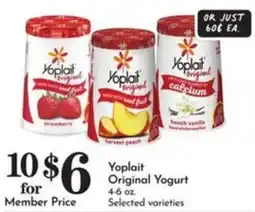 Pavilions Yoplait Original Yogurt offer