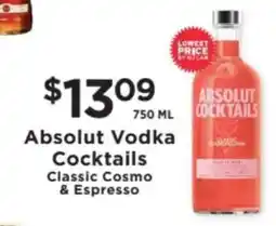 ShopRite Absolut Vodka Cocktails offer