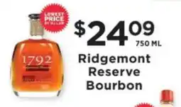 ShopRite Ridgemont Reserve Bourbon offer