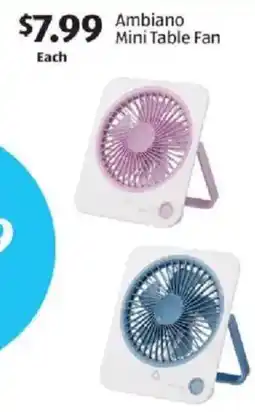 Aldi Ambiano mini table fan offer
