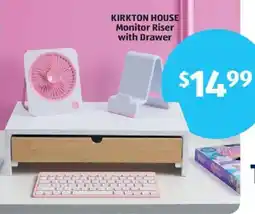 Aldi Kirkton House Monitor Riser with Drawer offer