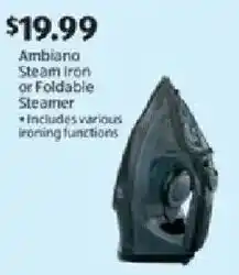 Aldi Ambiano Steam Iron or Foldable Steamer offer