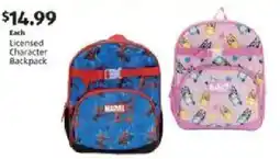 Aldi Marvel licensed character backpack offer