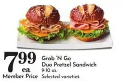 Pavilions Grab 'N Go Duo Pretzel Sandwich offer