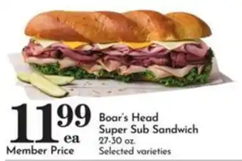 Pavilions Boar's Head Super Sub Sandwich offer