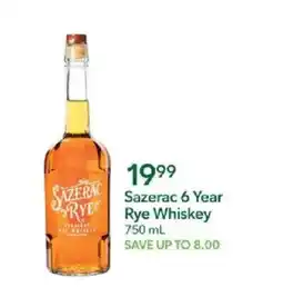 Publix Sazerac rye whiskey offer