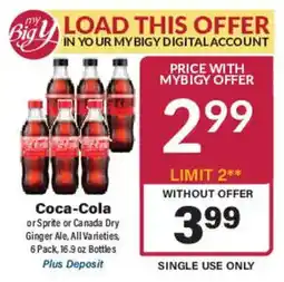 Big Y Coca-Cola or Sprite or Canada Dry Ginger Ale, All Varieties offer