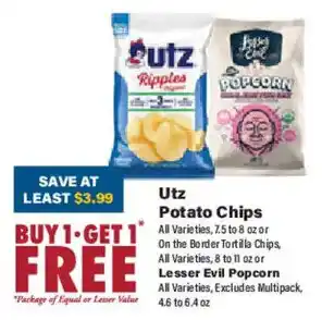 Big Y Utz Potato Chips offer