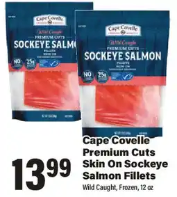 Big Y Cape Covelle Premium Cuts Skin On Sockeye Salmon Fillets offer