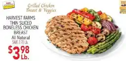 Ingles Markets Harvest Farms thin sliced boneless chicken breast offer