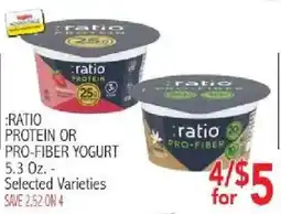 Ingles Markets Ratio protein or pro-fiber yogurt offer