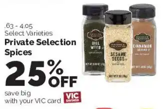 Harris Teeter Private Selection Spices offer