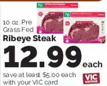 Harris Teeter Pre Grass Fed Ribeye Steak offer