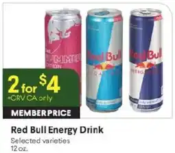 Raley's Red Bull Energy Drink offer
