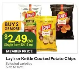 Raley's Lay's or Kettle Cooked Potato Chips offer